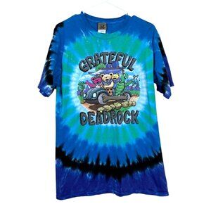 Grateful Dead Liquid Blue Deadrock Flintstones Tie-Dye T-Shirt 2009 Size M